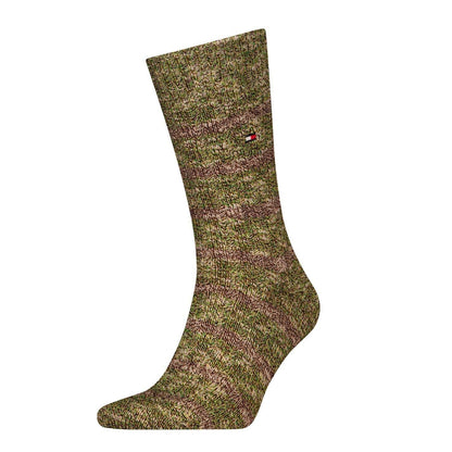 Khaki Green - Front - Tommy Hilfiger Mens Crew Socks