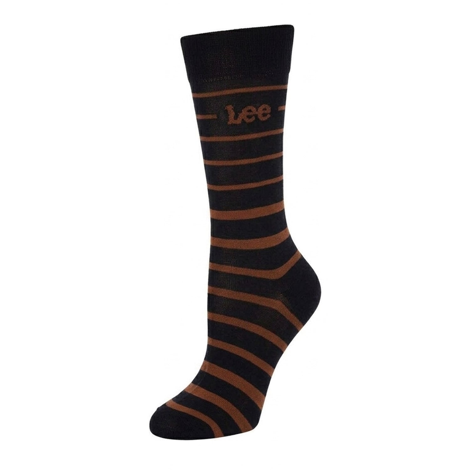 Blue - Side - Lee Mens Striped Socks (Pack of 3)
