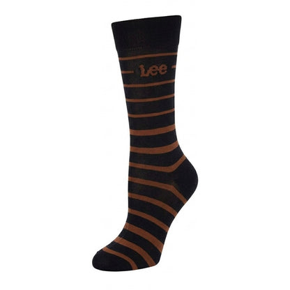 Blue - Side - Lee Mens Striped Socks (Pack of 3)