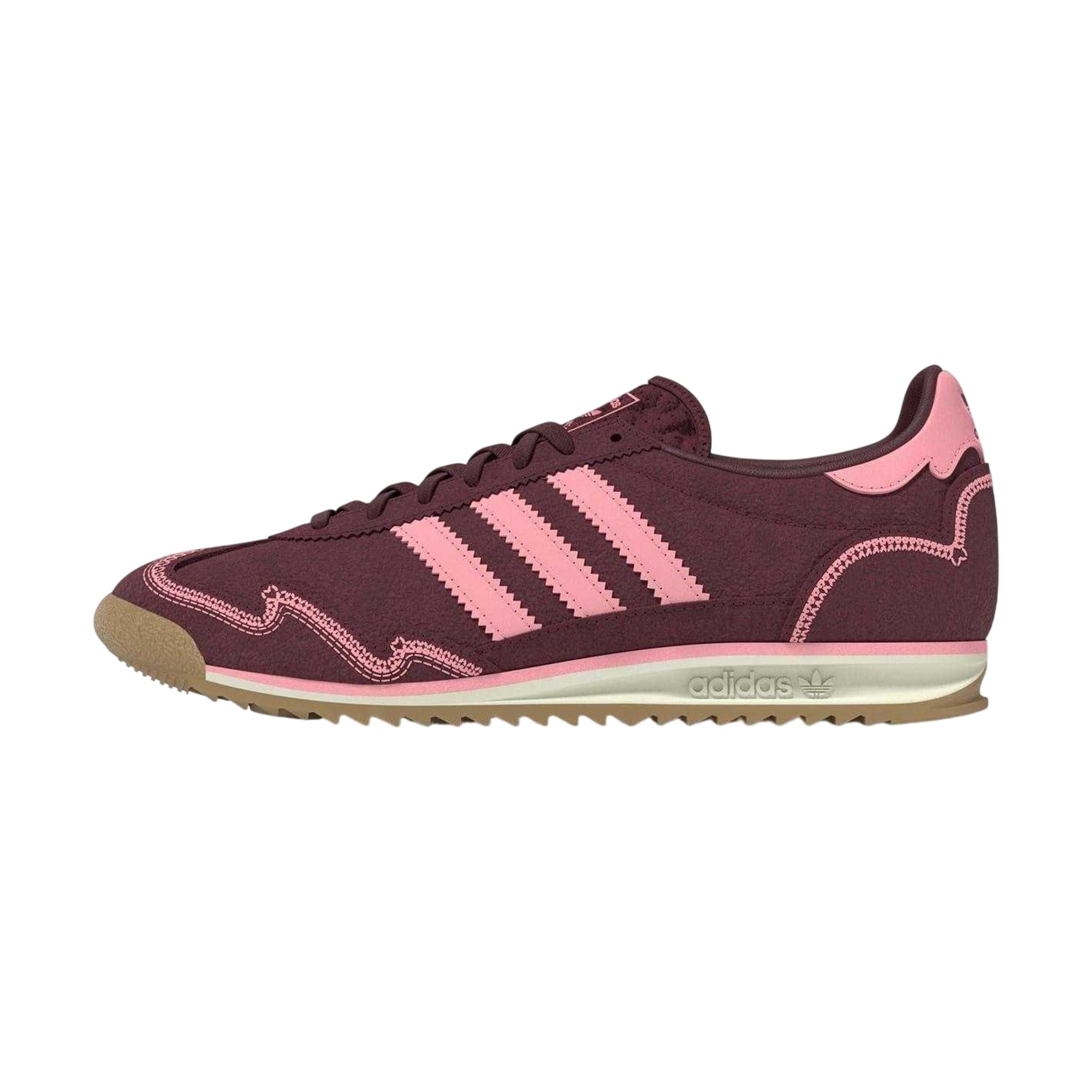 Pink - Back - Adidas Womens-Ladies Sl72 Suede Trainers
