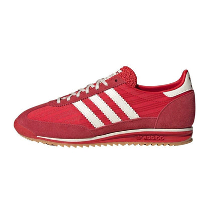 Scarlet Red-Cream Yellow - Back - Adidas Womens-Ladies Sl72 Suede Trainers
