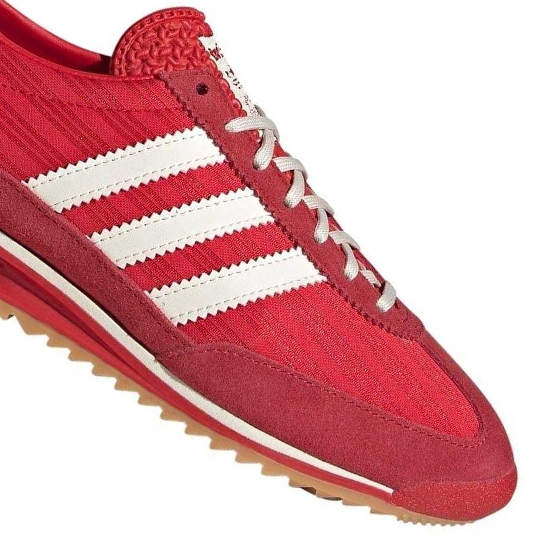 Scarlet Red-Cream Yellow - Side - Adidas Womens-Ladies Sl72 Suede Trainers