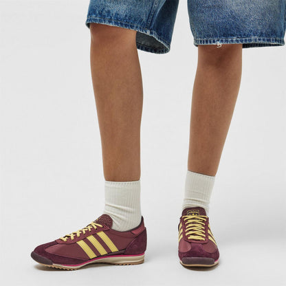 Maroon - Side - Adidas Womens-Ladies Sl72 Suede Trainers