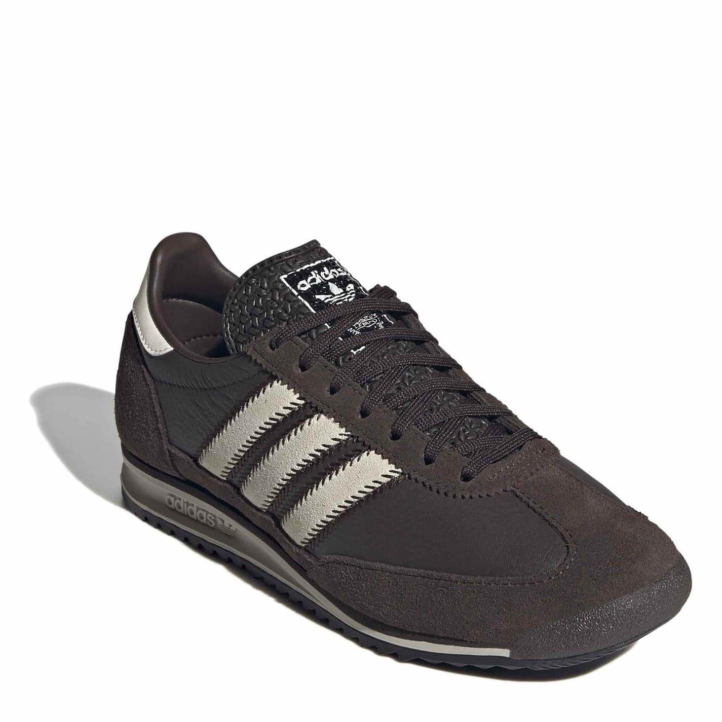 Dark Brown - Side - Adidas Womens-Ladies Sl72 Suede Trainers