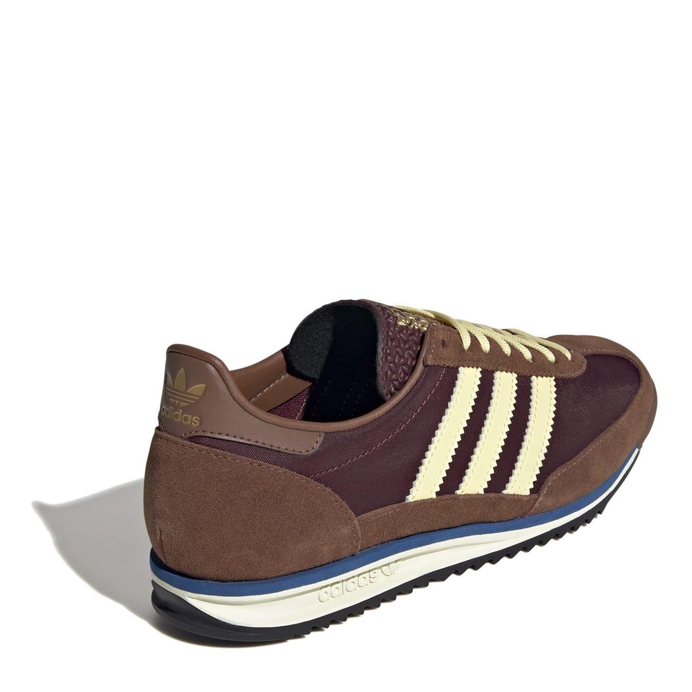 Maroon-Brown - Pack Shot - Adidas Womens-Ladies Sl72 Suede Trainers