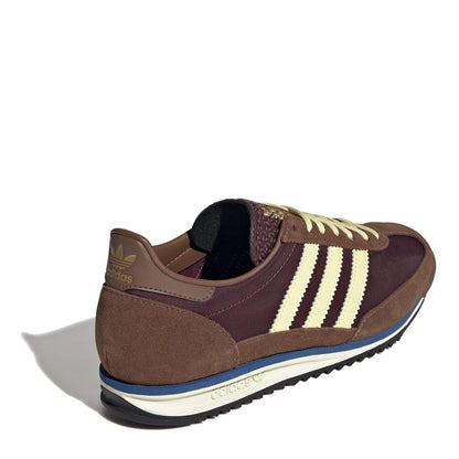 Maroon-Brown - Pack Shot - Adidas Womens-Ladies Sl72 Suede Trainers