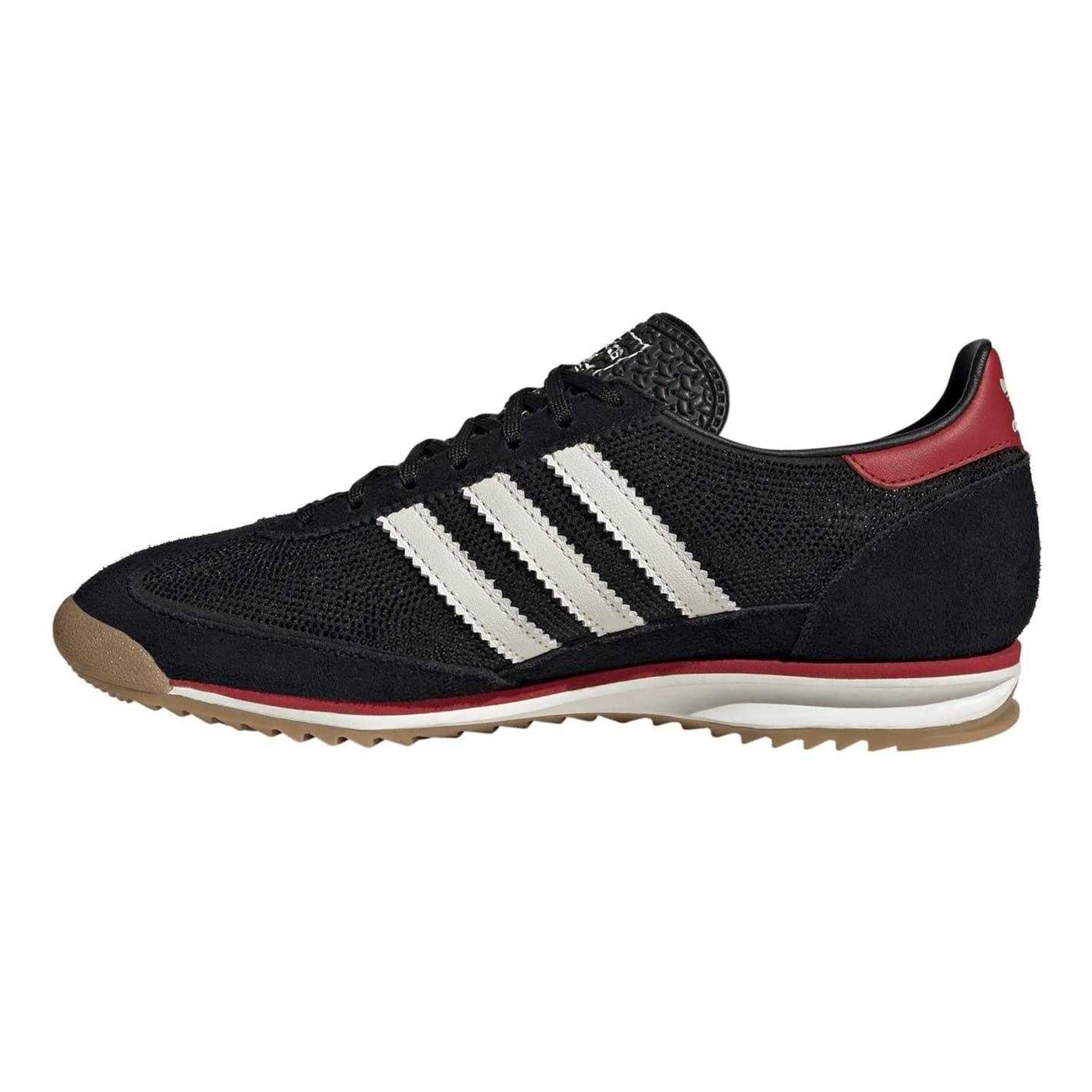 Black-Off White - Side - Adidas Womens-Ladies Sl72 Suede Trainers