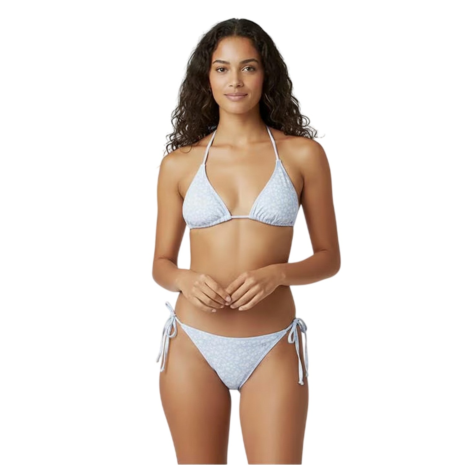 Blue - Side - Jack Wills Womens-Ladies Ditsy Print Side Tie Bikini Bottoms