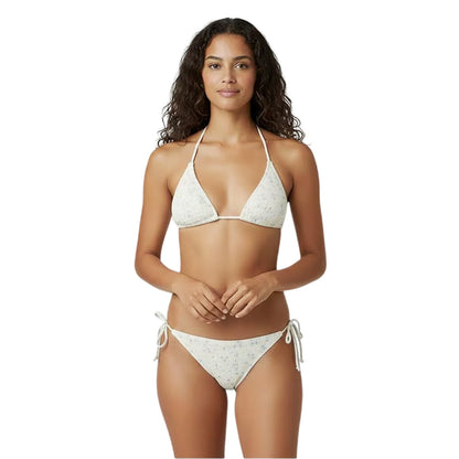 White - Side - Jack Wills Womens-Ladies Ditsy Print Side Tie Bikini Bottoms