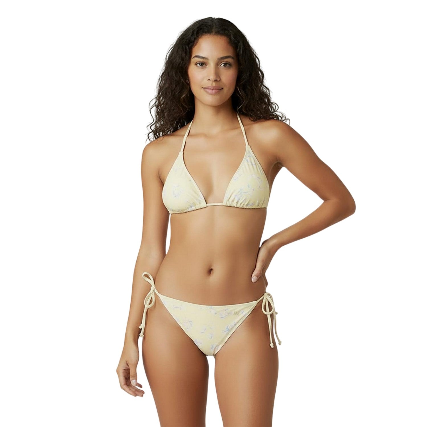 Butter Yellow - Side - Jack Wills Womens-Ladies Triangle Side Tie Bikini Bottoms