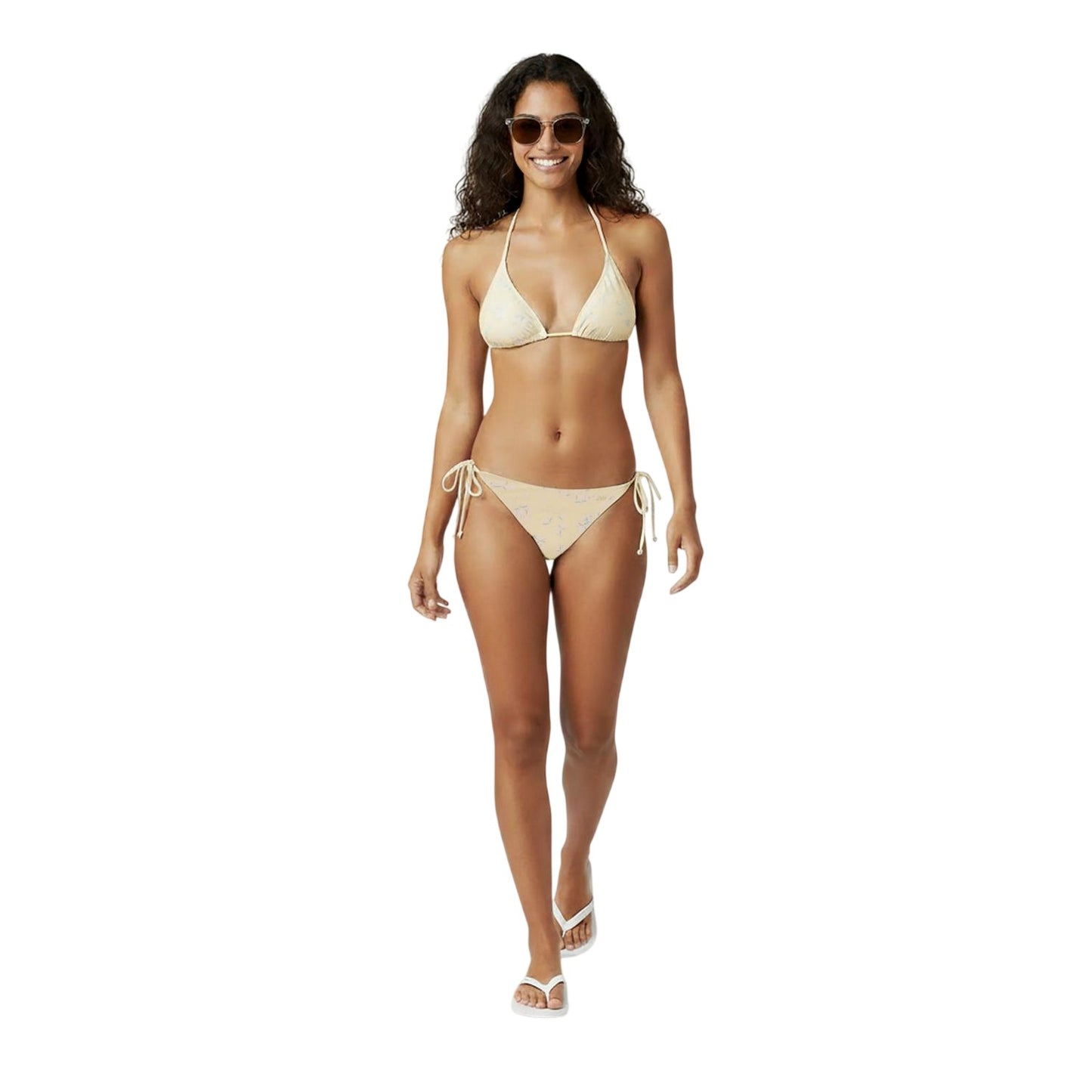 Butter Yellow - Pack Shot - Jack Wills Womens-Ladies Triangle Side Tie Bikini Bottoms