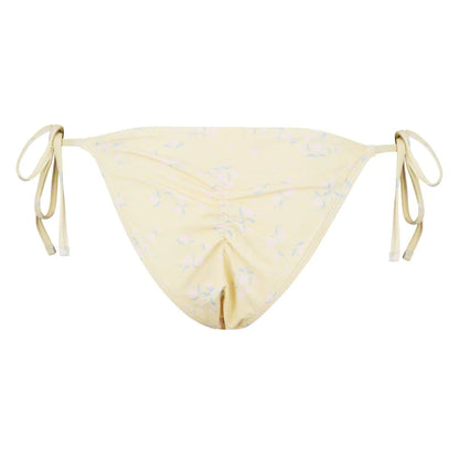 Pastel Yellow - Back - Jack Wills Womens-Ladies Triangle Side Tie Bikini Bottoms