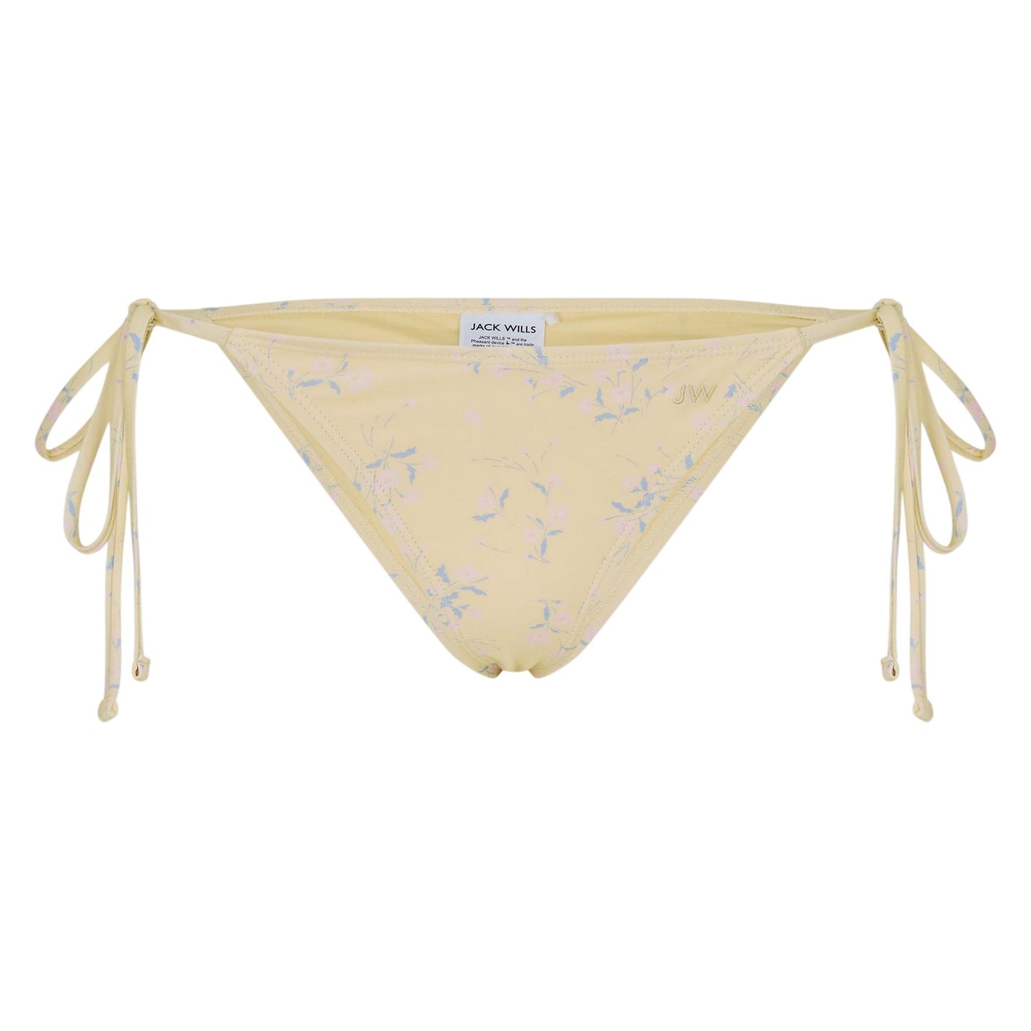 Butter Yellow - Front - Jack Wills Womens-Ladies Triangle Side Tie Bikini Bottoms