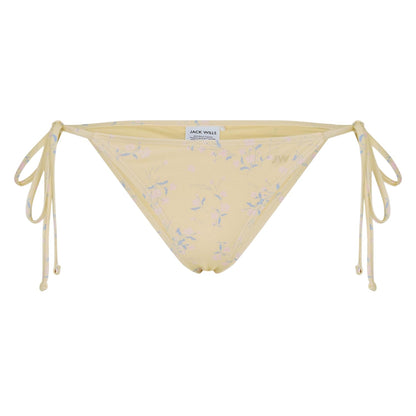 Butter Yellow - Front - Jack Wills Womens-Ladies Triangle Side Tie Bikini Bottoms