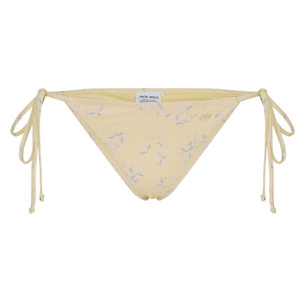 Butter Yellow - Front - Jack Wills Womens-Ladies Triangle Side Tie Bikini Bottoms