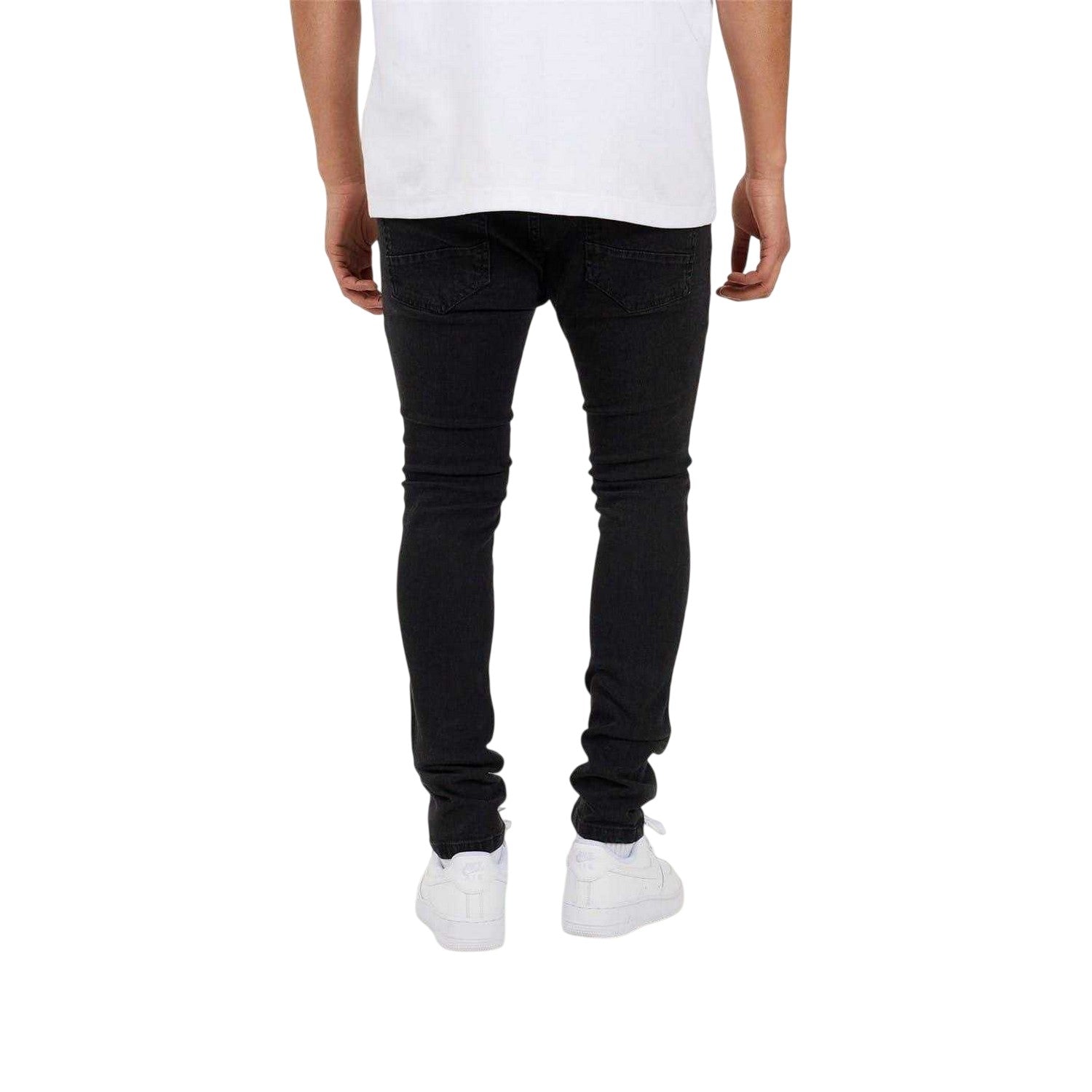 Charcoal Wash - Back - Brave Soul Mens Ripped Jeans