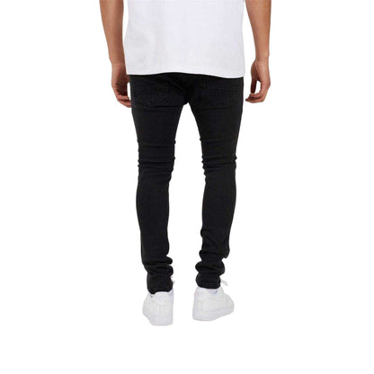 Charcoal Wash - Back - Brave Soul Mens Ripped Jeans