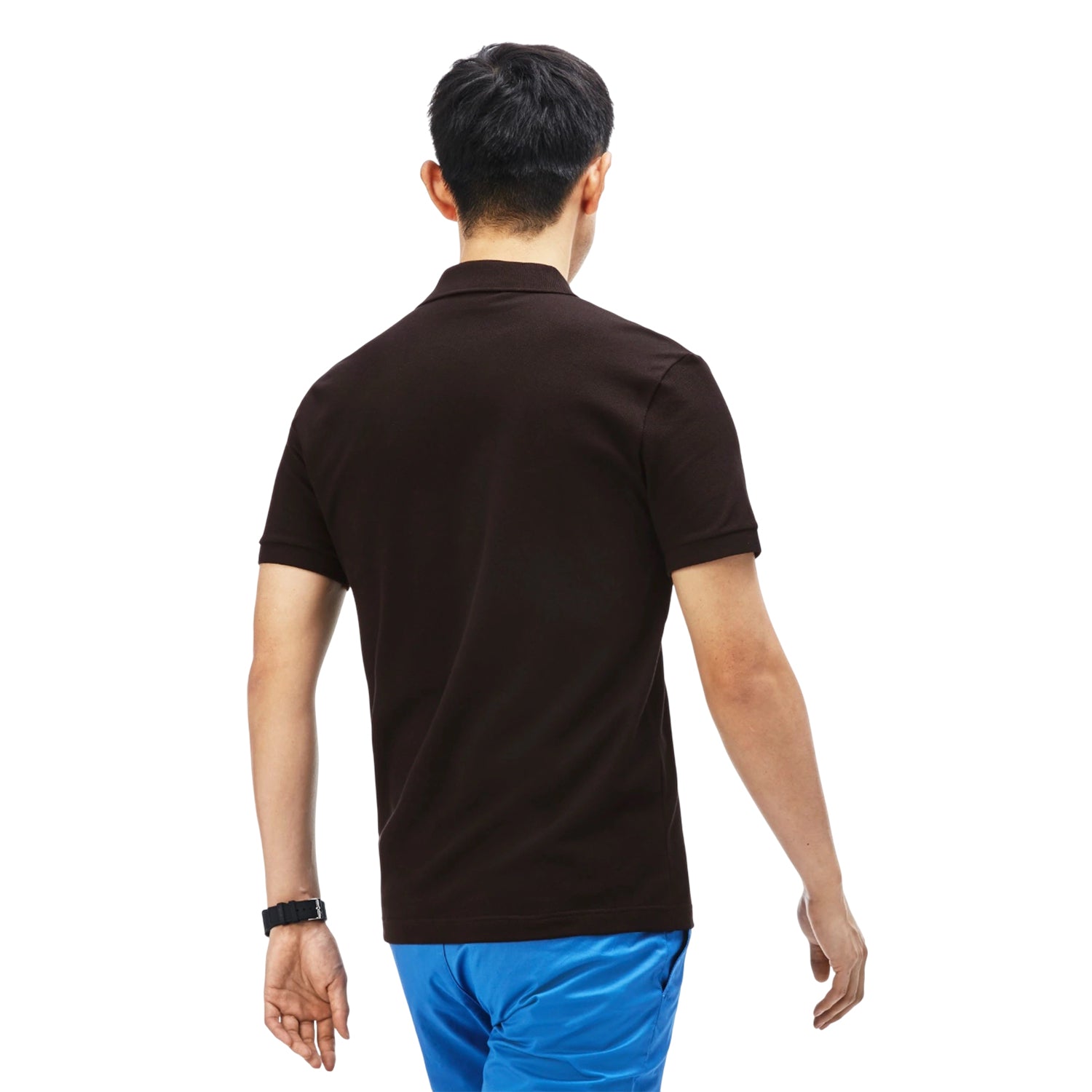 Black - Back - Lacoste Mens Piqué Stretch Slim Polo Shirt
