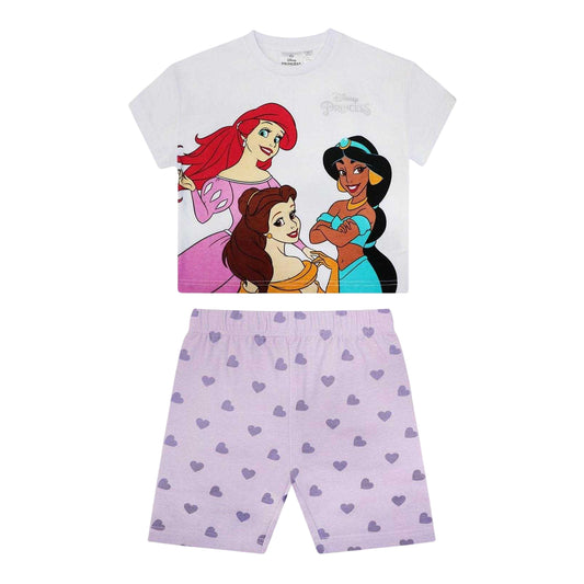 Pink - Front - Princess Childrens-Kids Top & Bottom Set
