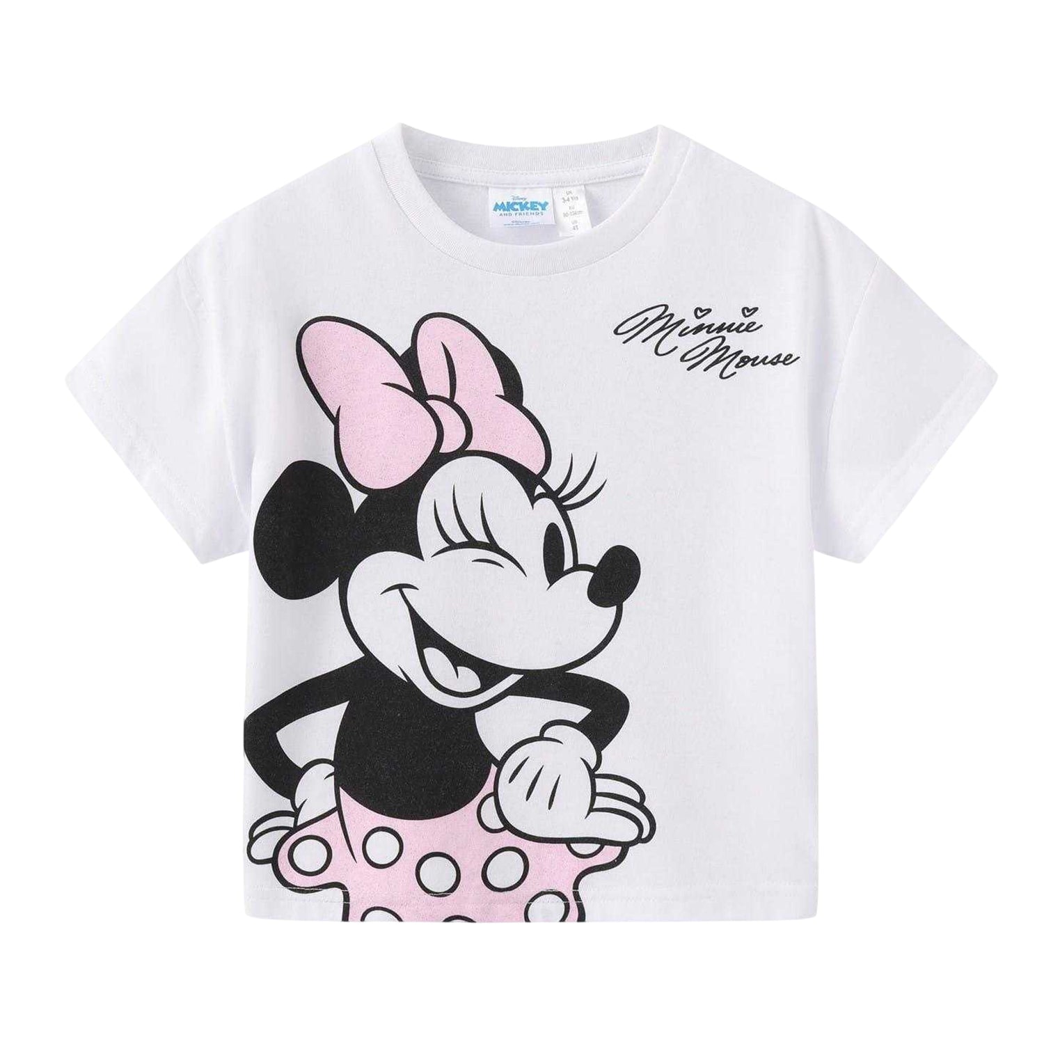 Pink - Side - Disney Childrens-Kids Minnie Mouse Wink Top & Bottom Set