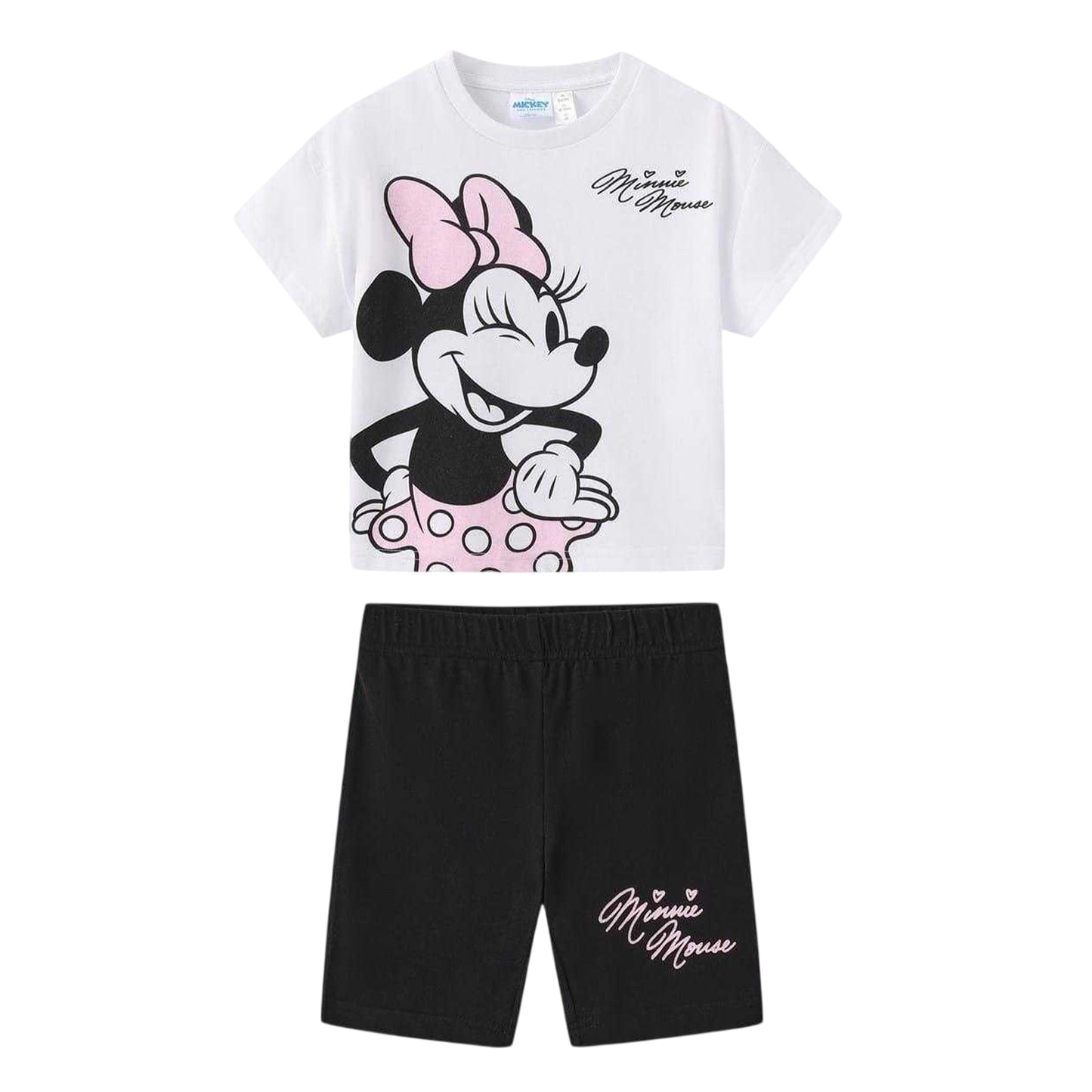 Pink - Front - Disney Childrens-Kids Minnie Mouse Wink Top & Bottom Set