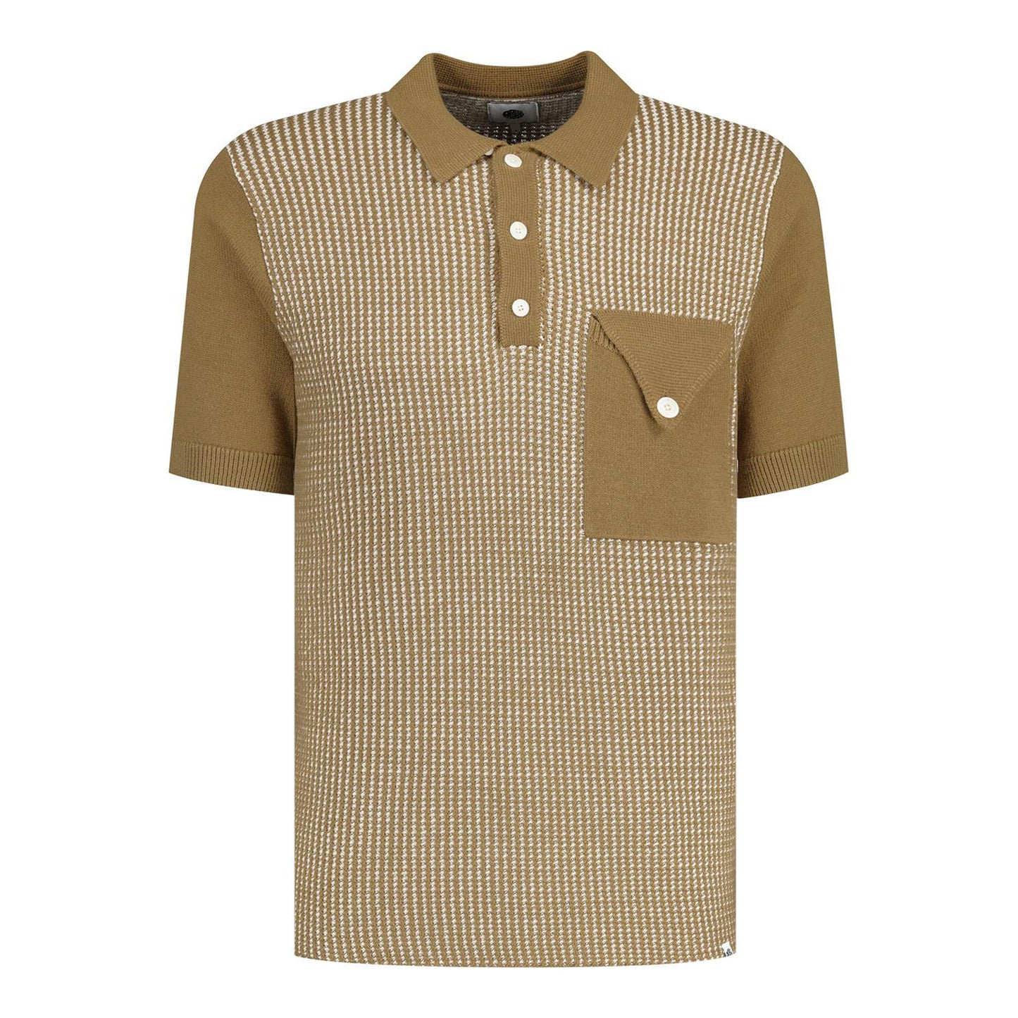 Brown - Front - Pretty Green Mens Collared Regular Polo Shirt