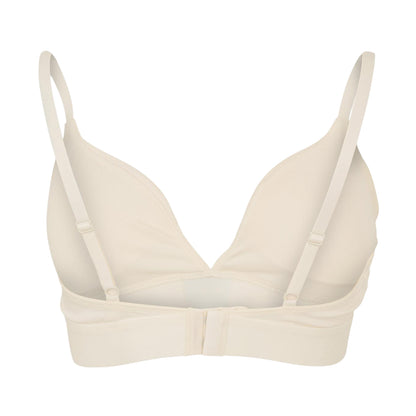 Natural - Back - Hugo Womens-Ladies Triangle Cotton Jersey Bra