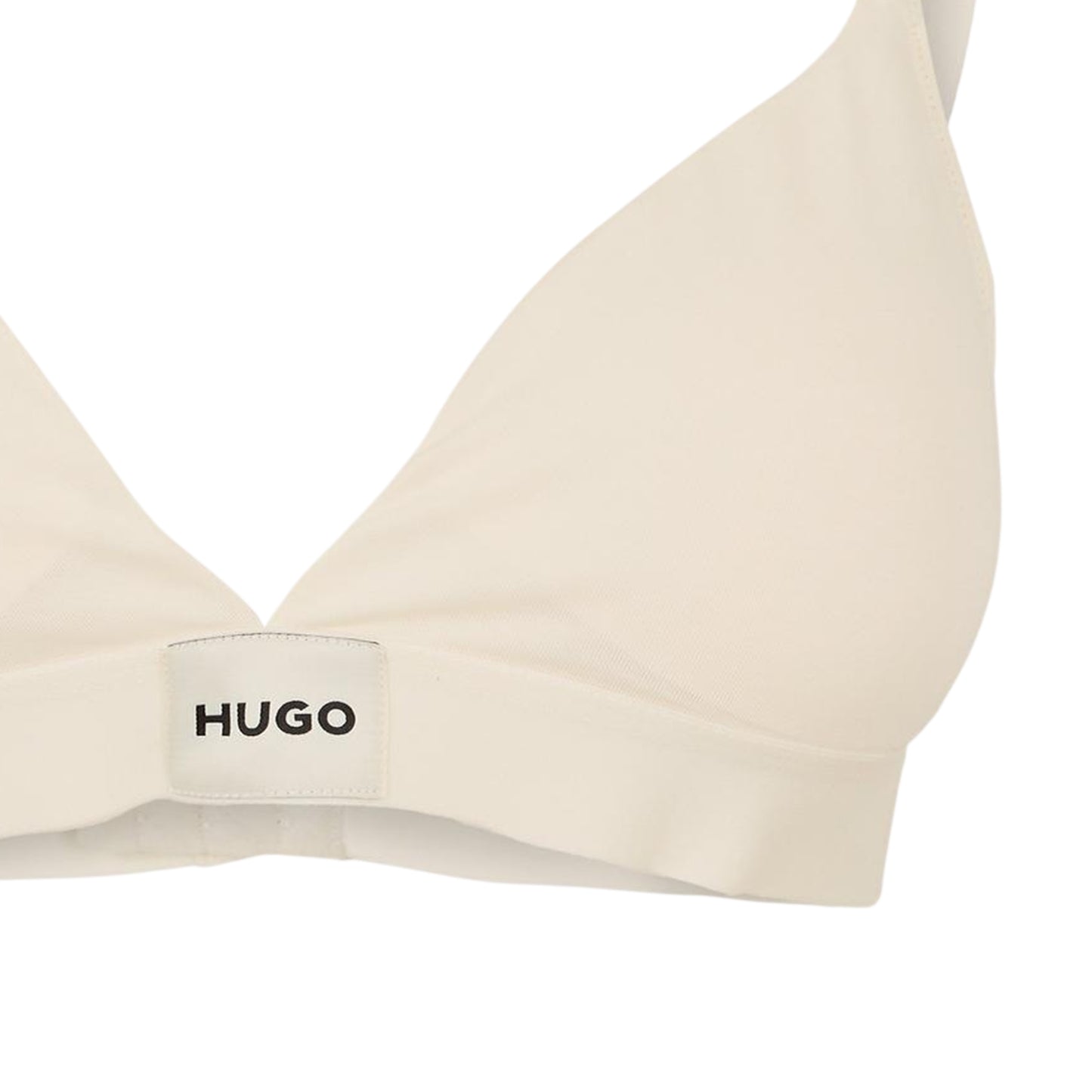 Natural - Side - Hugo Womens-Ladies Triangle Cotton Jersey Bra