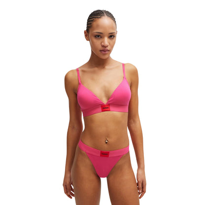 Pink - Lifestyle - Hugo Womens-Ladies Triangle Cotton Jersey Bra
