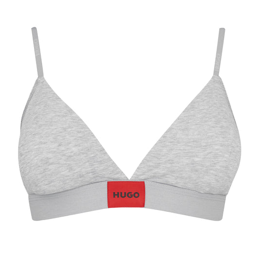 Medium Grey - Front - Hugo Womens-Ladies Triangle Cotton Jersey Bra