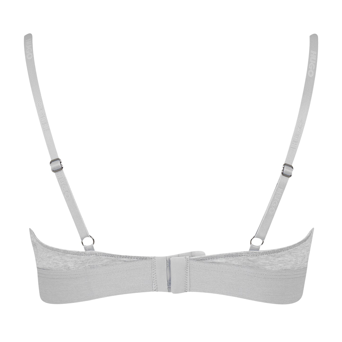 Medium Grey - Back - Hugo Womens-Ladies Triangle Cotton Jersey Bra