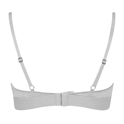 Medium Grey - Back - Hugo Womens-Ladies Triangle Cotton Jersey Bra