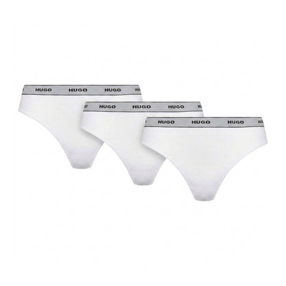 White - Back - Hugo Womens-Ladies Striped Thong (Pack of 3)