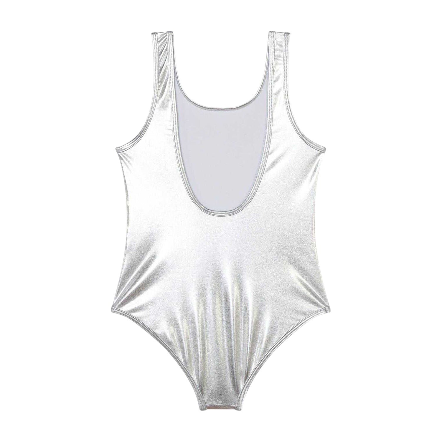 Light Grey - Back - Hugo Girls Logo One Piece Swimsuit