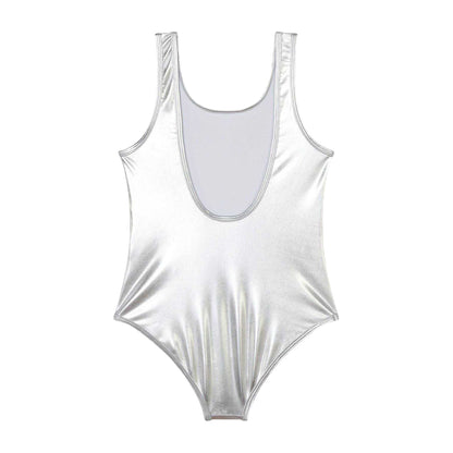Light Grey - Back - Hugo Girls Logo One Piece Swimsuit