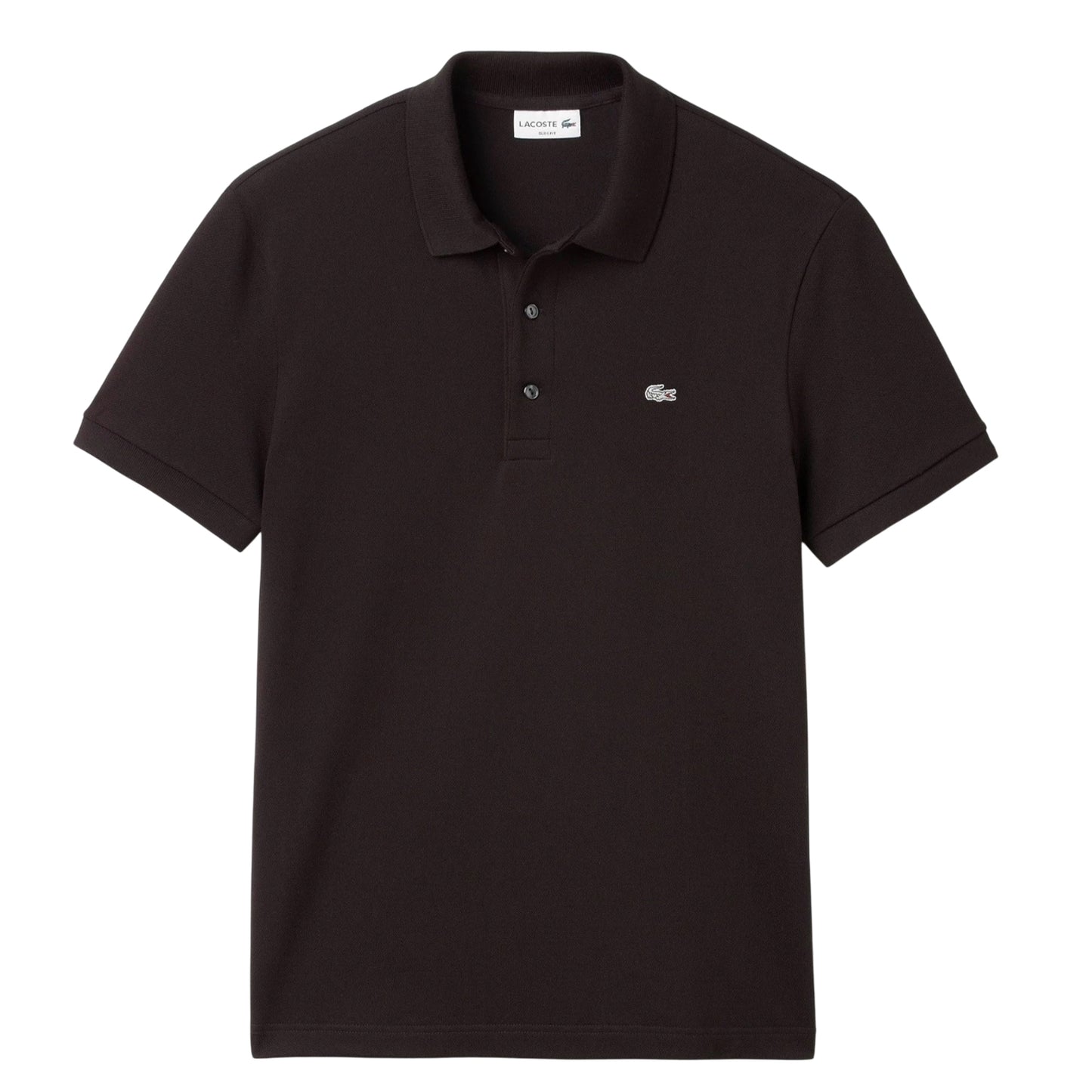 Black - Front - Lacoste Mens Piqué Stretch Slim Polo Shirt