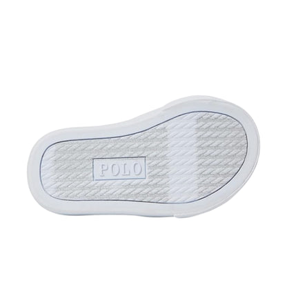 White-Gold - Side - Ralph Lauren Childrens-Kids Theron V Flat Court Shoes