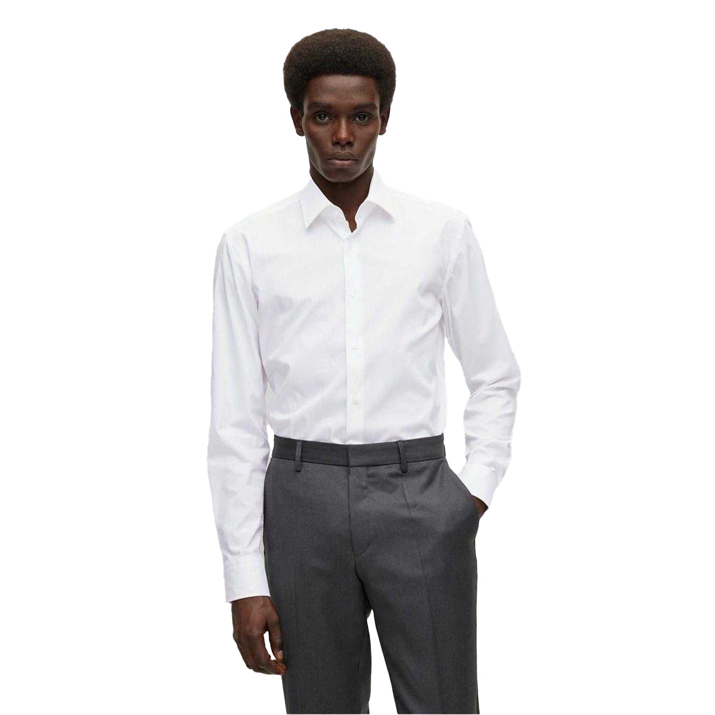 White - Lifestyle - Hugo Boss Mens Kent Formal Shirt