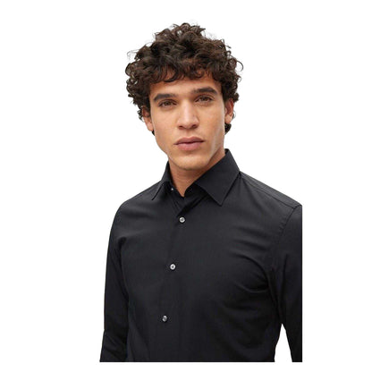 Black - Side - Hugo Boss Mens Kent Formal Shirt