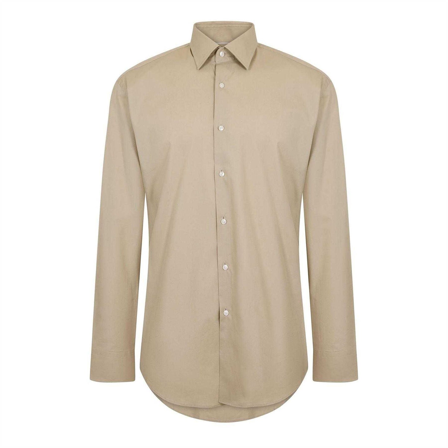 Beige - Front - Hugo Boss Mens Kent Formal Shirt