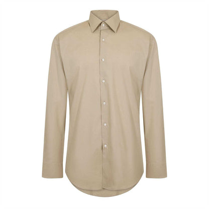 Beige - Front - Hugo Boss Mens Kent Formal Shirt