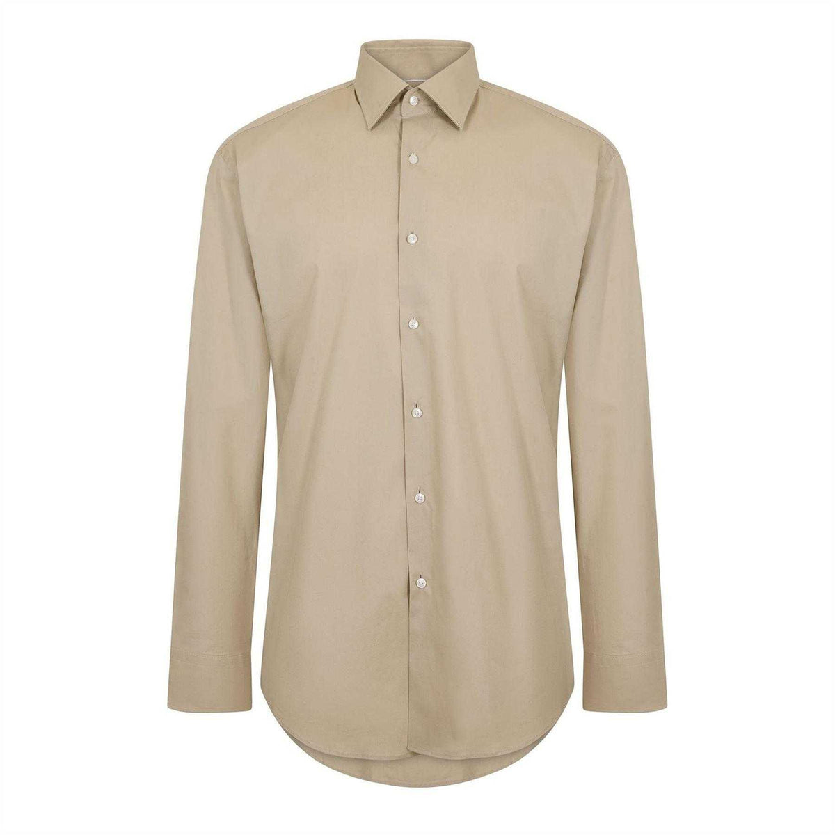 Beige - Front - Hugo Boss Mens Kent Formal Shirt