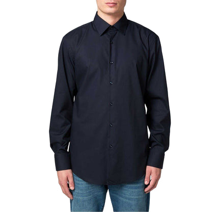 Dark Blue - Side - Hugo Boss Mens Kent Formal Shirt
