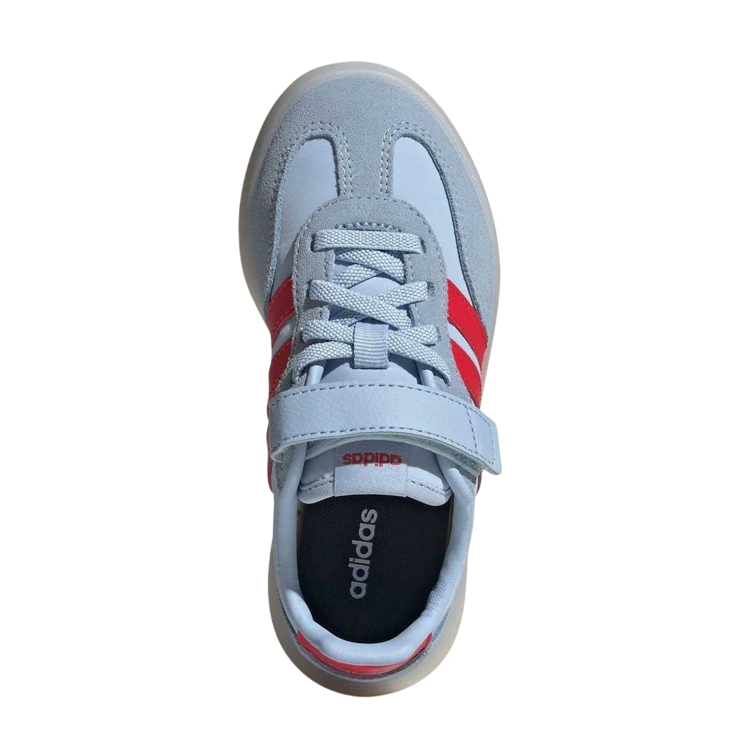 Sky-Red - Lifestyle - Adidas Childrens-Kids Barreda 3 Stripes Leather Flatform Trainers