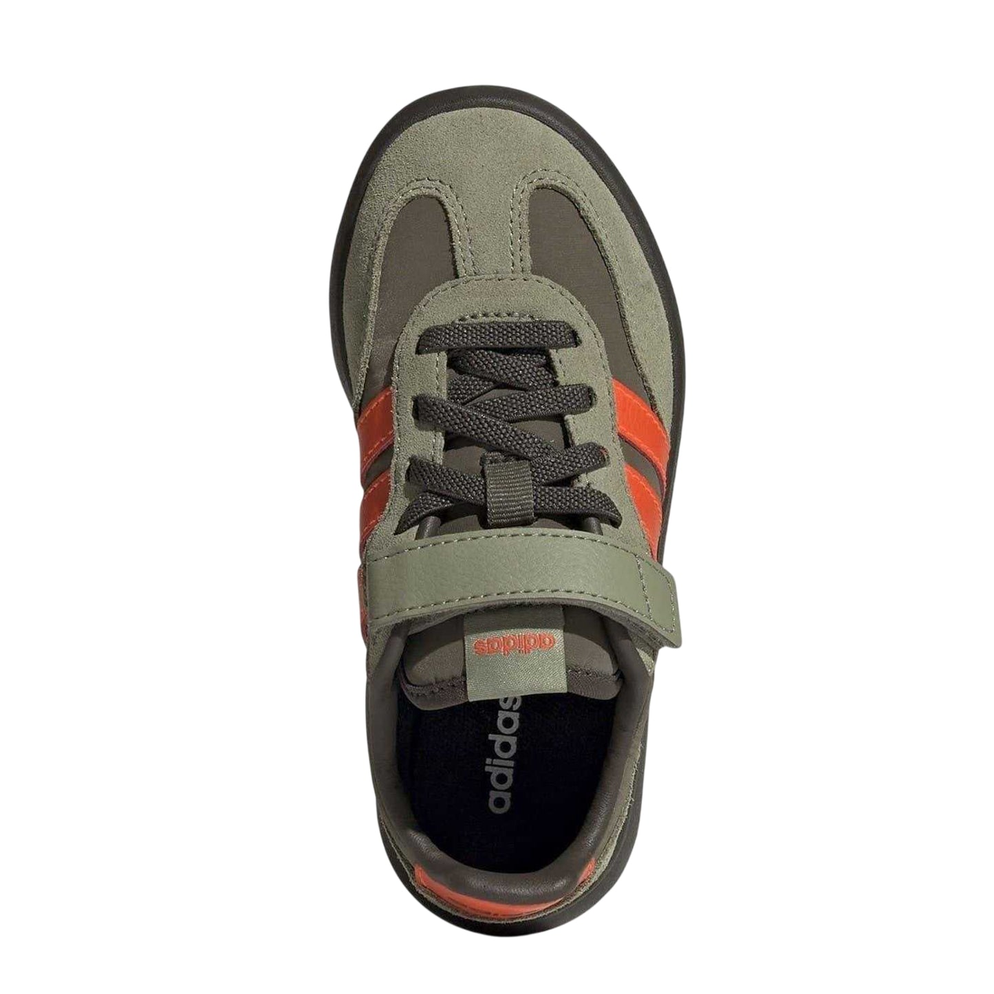 Olive-Orange - Lifestyle - Adidas Childrens-Kids Barreda 3 Stripes Leather Flatform Trainers