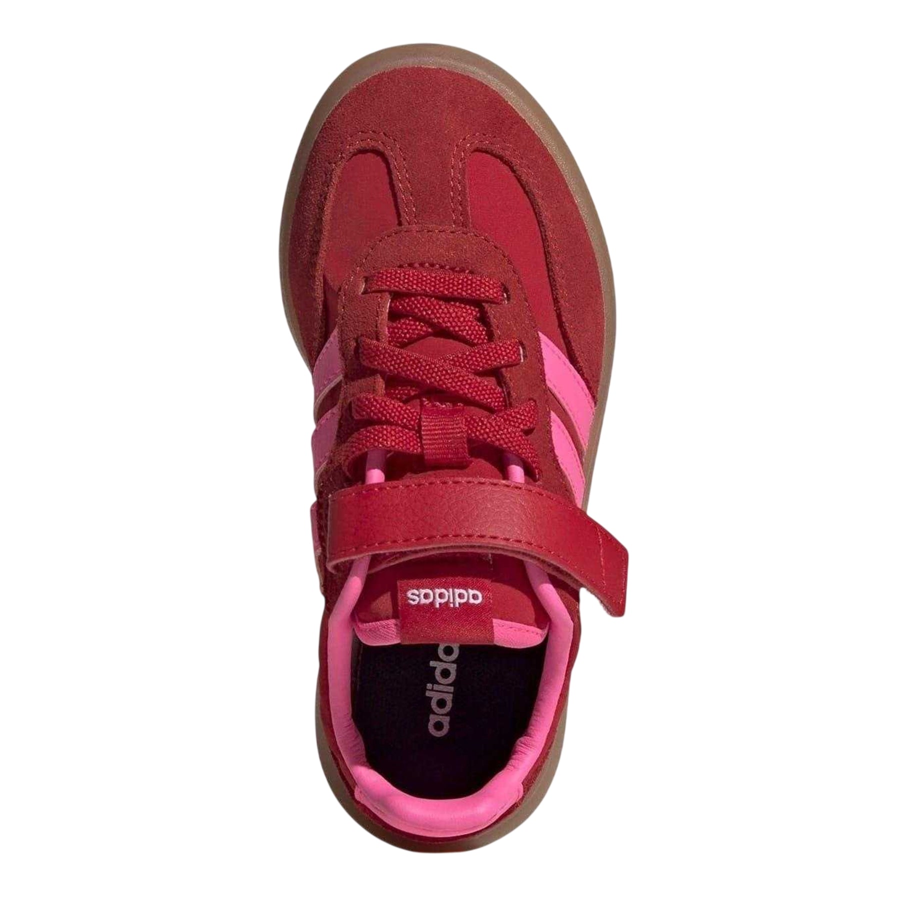 Scarlet-Pink - Lifestyle - Adidas Childrens-Kids Barreda 3 Stripes Leather Flatform Trainers