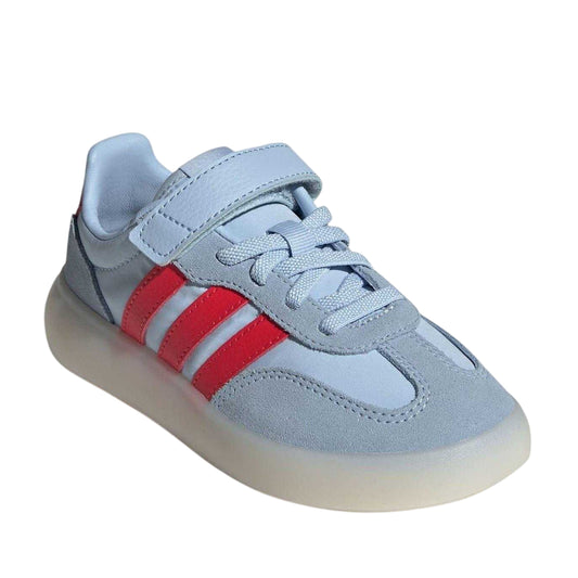Sky-Red - Front - Adidas Childrens-Kids Barreda 3 Stripes Leather Flatform Trainers