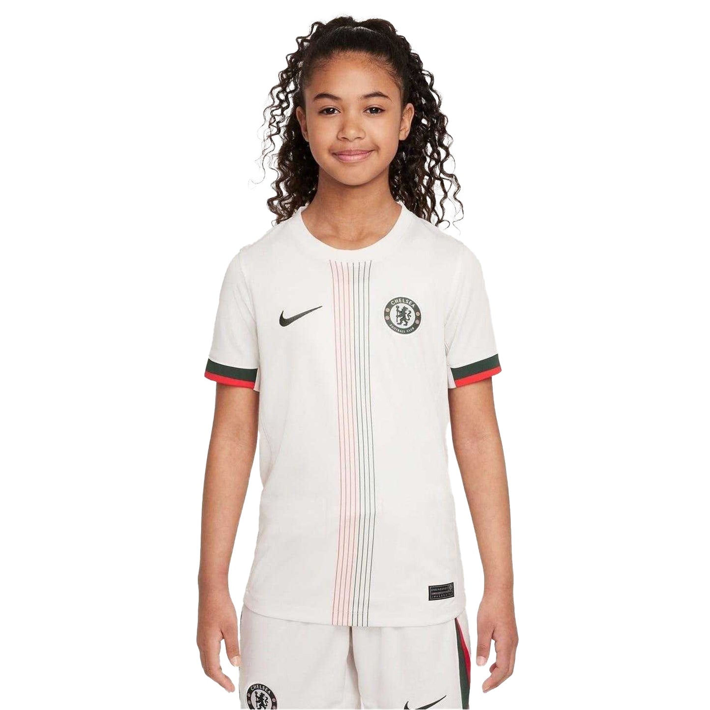 White-Black - Side - Nike Childrens-Kids 2025-2026 Chelsea FC Away Jersey