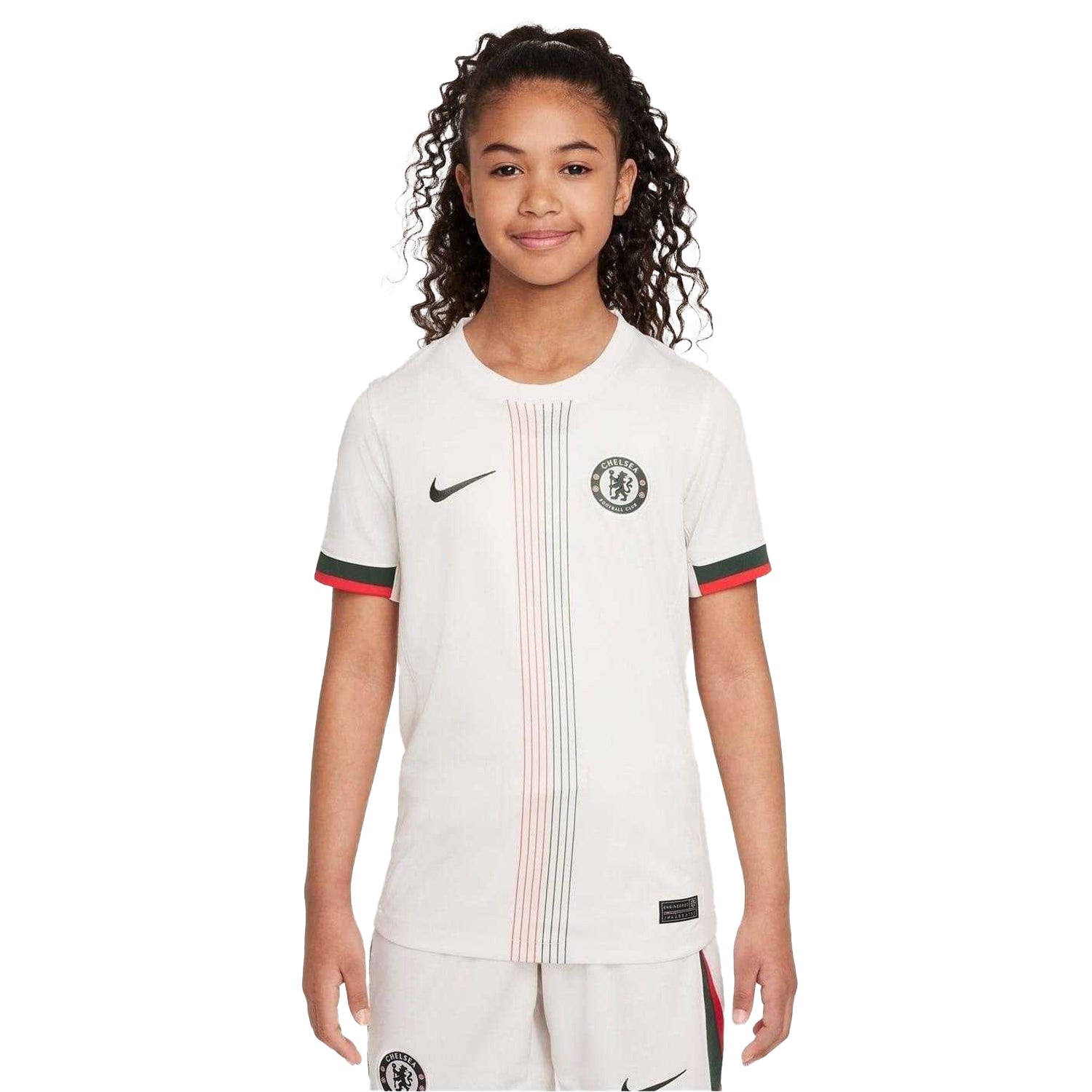 White-Black - Side - Nike Childrens-Kids 2025-2026 Chelsea FC Away Jersey