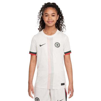 White-Black - Side - Nike Childrens-Kids 2025-2026 Chelsea FC Away Jersey